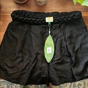 FARM Rio Black High Waist Shorts Lightweight